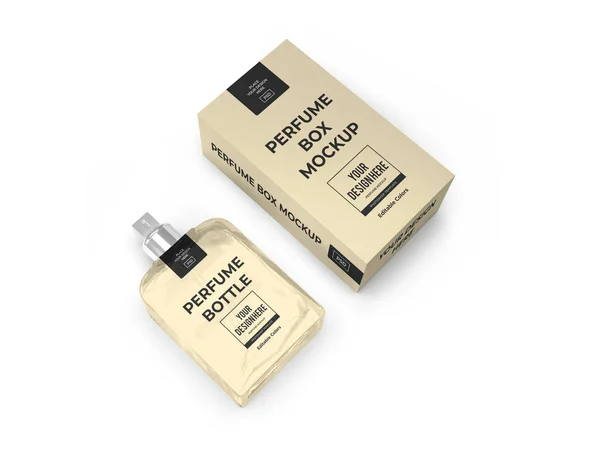 Parfum Verpakking Illustratie Mockup Scene Geïsoleerde Achtergrond — Stockfoto