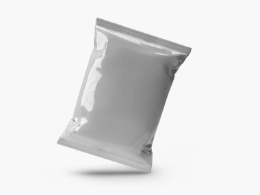 Atıştırmalık Torba Paketleme 3 boyutlu Görüntü İzole Arkaplan Sahnesi