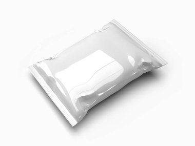 Atıştırmalık Torba Paketleme 3 boyutlu Görüntü İzole Arkaplan Sahnesi