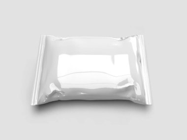 Atıştırmalık Torba Paketleme 3 boyutlu Görüntü İzole Arkaplan Sahnesi