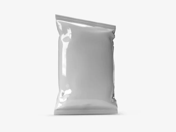 Snack Pouch Förpackning Illustration Mockup Scen Isolerad Bakgrund — Stockfoto