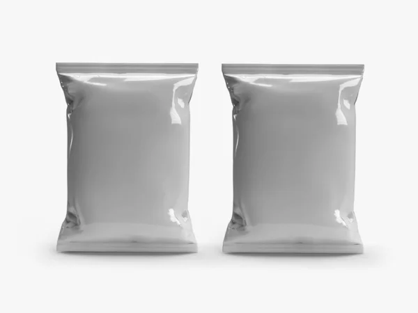 Snack Pouch Packaging Escena Burla Ilustración Sobre Fondo Aislado — Foto de Stock