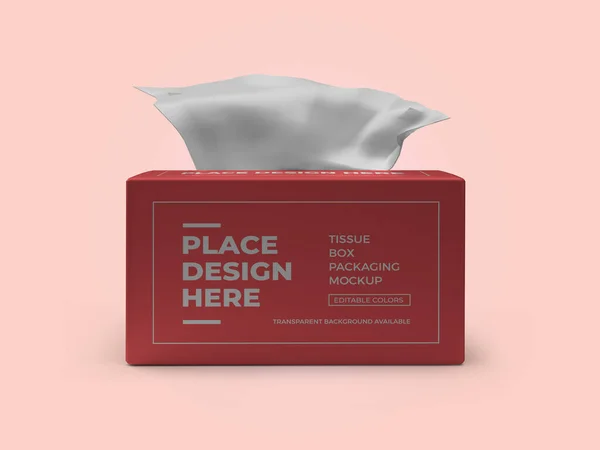 Tissue Box Packaging Illustration Mockup Scene Isolated Background — 스톡 사진