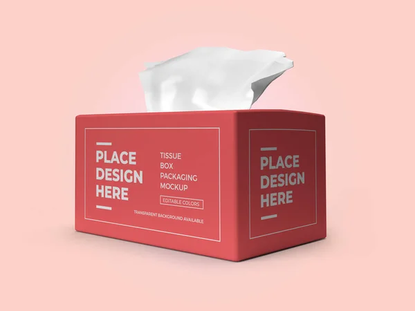Tissue Box Packaging Illustration Mockup Scene Isolated Background — Stock Photo, Image