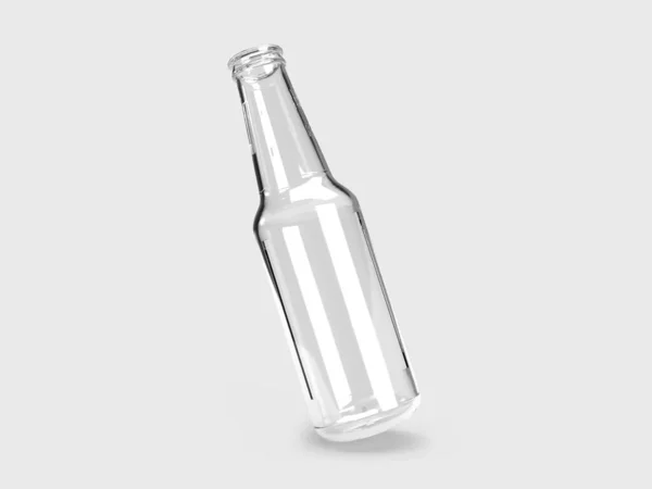 孤立背景下的啤酒瓶3D解说模拟场景 — 图库照片