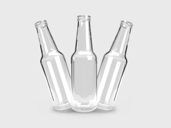 Bierflaschen Illustration Mockup Szene Auf Isoliertem Hintergrund — Stockfoto