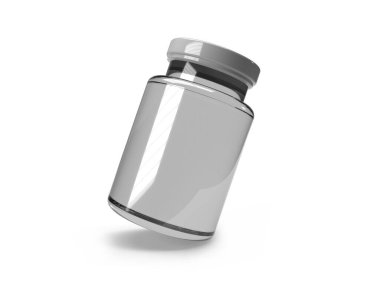 Aşı Vial 3D Görüntü İzole Arkaplan Sahnesi