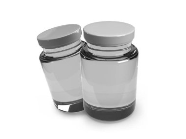 Aşı Vial 3D Görüntü İzole Arkaplan Sahnesi