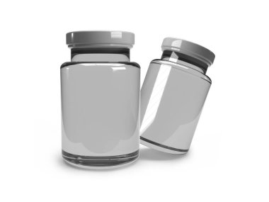 Aşı Vial 3D Görüntü İzole Arkaplan Sahnesi