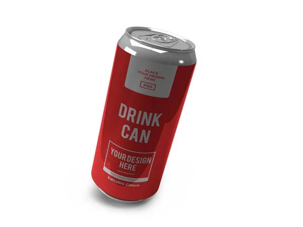 Drink Can Illustrazione Mockup Scena Sfondo Isolato — Foto Stock