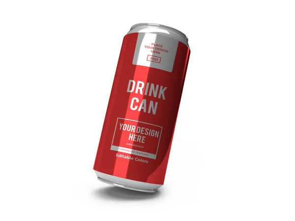 Drink Can Ilustracja Scena Makieta Odosobnionym Tle — Zdjęcie stockowe