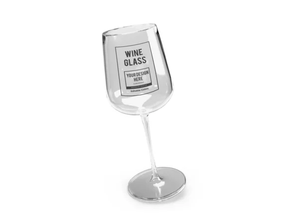 Wine Glass Illusztráció Mockup Jelenet Izolált Háttér — Stock Fotó