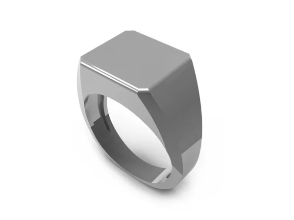 Signet Ring Illustration Mockup Szene Auf Isoliertem Hintergrund — Stockfoto