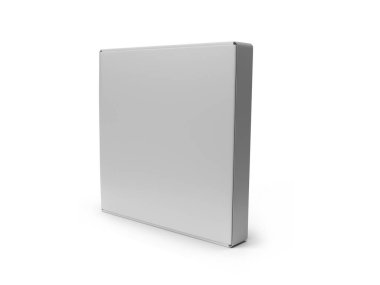 İzole Arkaplanda Pizza Kutusu Paketleme 3B Görüntü Sahnesi