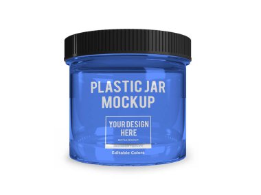 İzole Arkaplanda Plastik Cam Kavanoz 3B Görüntü