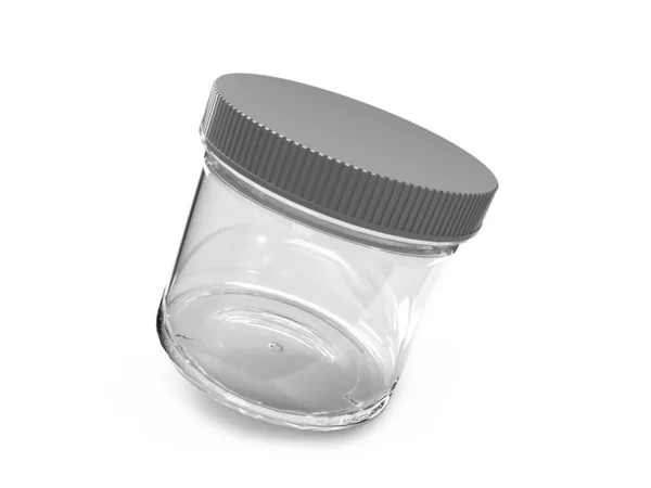 Πλαστικό Γυαλί Jar Εικονογράφηση Mockup Σκηνή Απομονωμένο Φόντο — Φωτογραφία Αρχείου