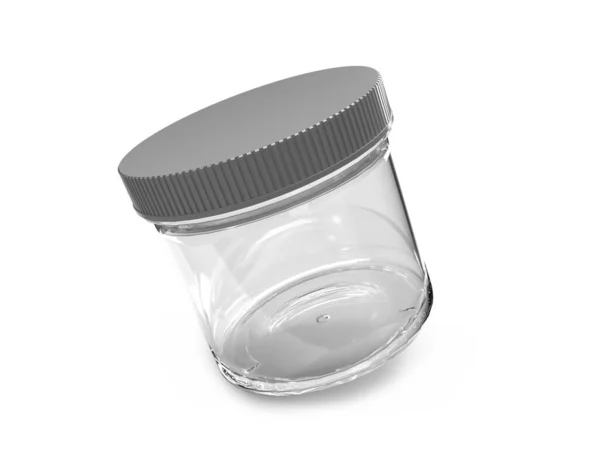 Πλαστικό Γυαλί Jar Εικονογράφηση Mockup Σκηνή Απομονωμένο Φόντο — Φωτογραφία Αρχείου