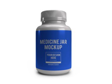 Medicine Bottle Jar 3D Görüntü İzole Arkaplan Sahnesi