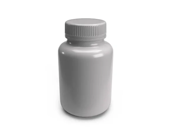 Medicin Flaska Jar Illustration Mockup Scen Isolerad Bakgrund — Stockfoto