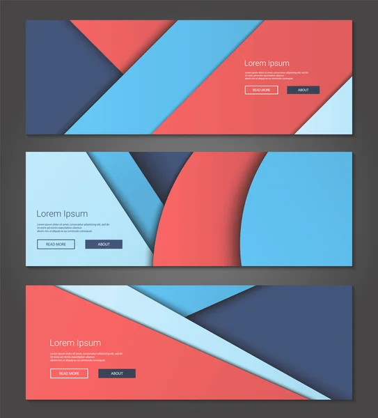 Conjunto de banners de design de material moderno incomum —  Vetores de Stock