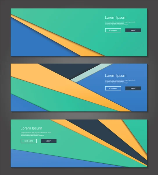 Conjunto de banners de design de material moderno incomum —  Vetores de Stock