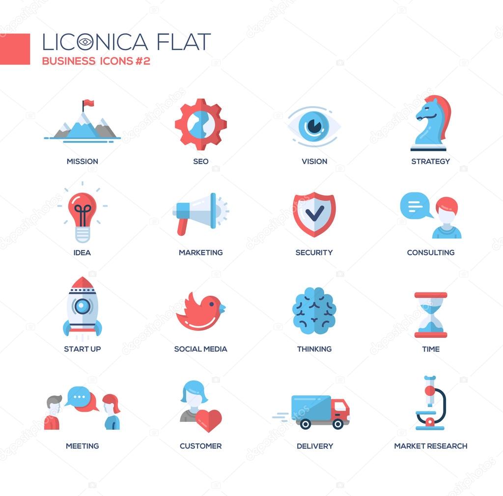 Office, business modern thin line design icons and pictograms