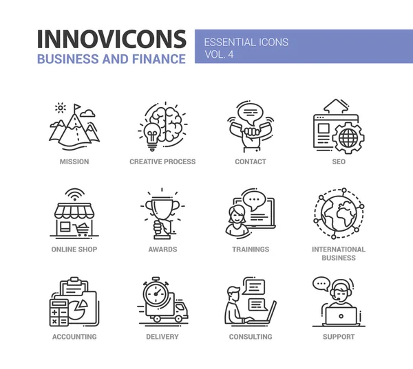 Office, iş modern ince çizgi tasarım simgeler ve semboller