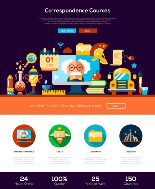 Scool, webtasarım öğeleri ile eğitim web sitesi başlık afiş