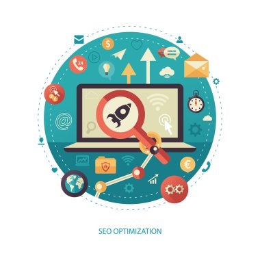 Seo optimizasyondüz tasarım iş, infographics illüstrasyon başlatmak