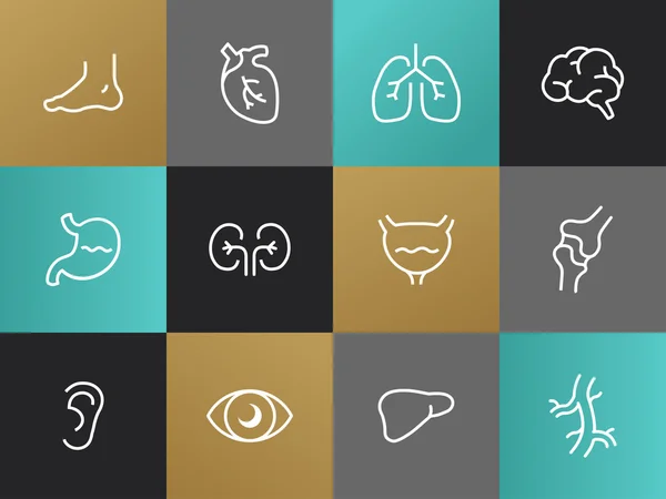 Tek satır vücut parçaları sembollerin Set