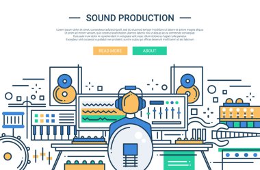 Ses üretim - Web sitesi başlık afiş şablon