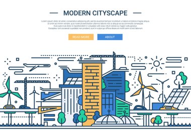 Modern Cityscape - satırı tasarım web sitesi banner