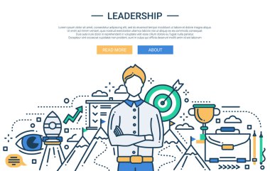 Liderlik çizgi düz Tasarım Web sitesi banner