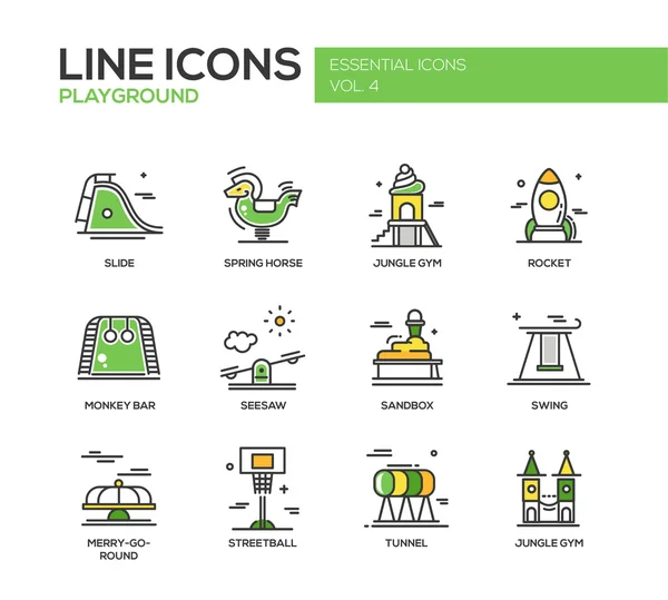 Çocuk Bahçesi çizgi tasarım Icons set