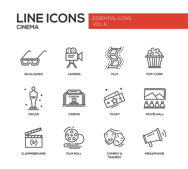 Conjunto de ícones de cinema e cinema —  Vetores de Stock