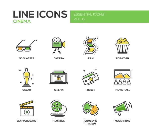 Conjunto de iconos de cine y cine — Vector de stock