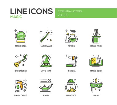 Magic - satırı tasarım Icons set