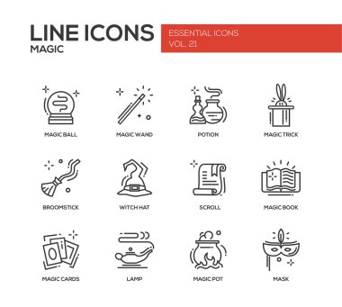 Magic - satırı tasarım Icons set