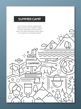 Kamp, yürüyüş hattı nesign kompozisyon