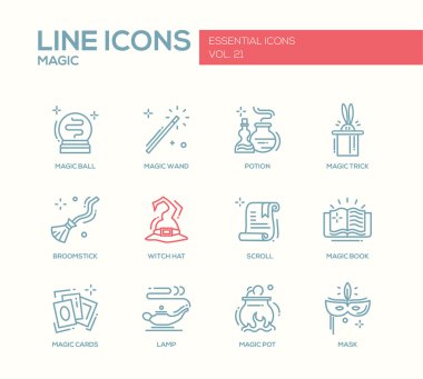 Magic - satırı tasarım Icons set