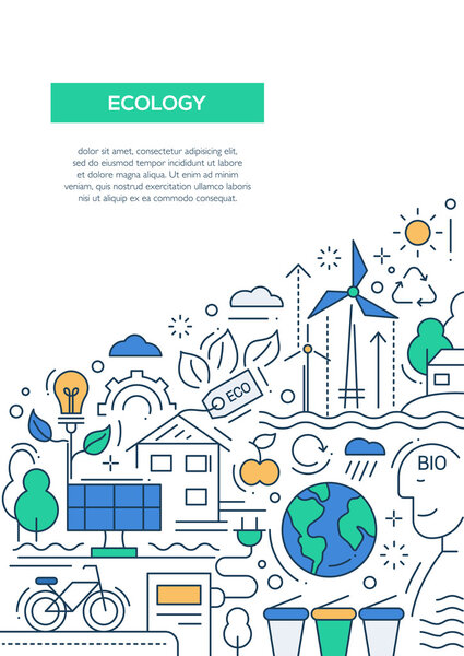 Ecology - line design brochure poster template A4