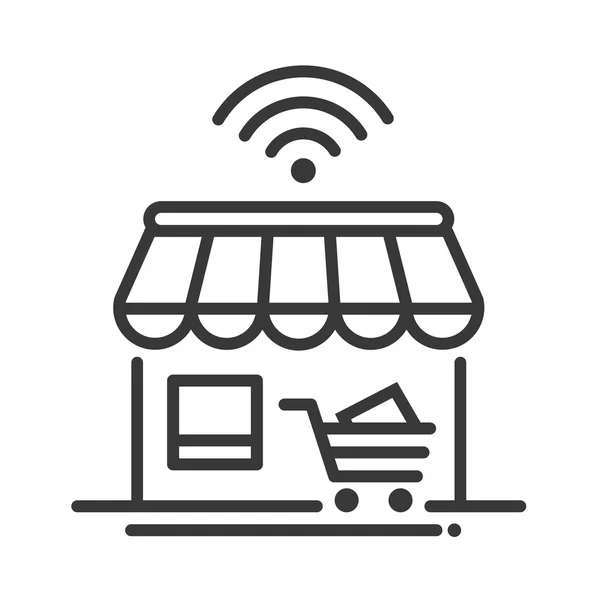 Ícone único loja online — Vetor de Stock