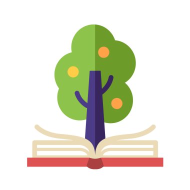 Öğrenme ve bilgi - düz tasarım tek simge