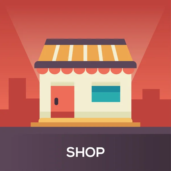 Frente de la tienda - diseño plano icono único — Vector de stock