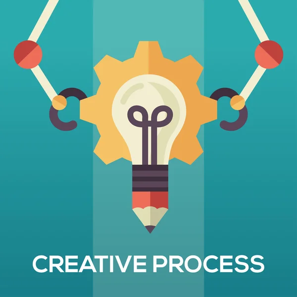 Proceso creativo - diseño plano icono único — Vector de stock