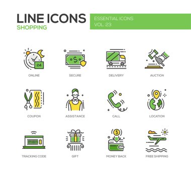 Alışveriş - line tasarım Icons set