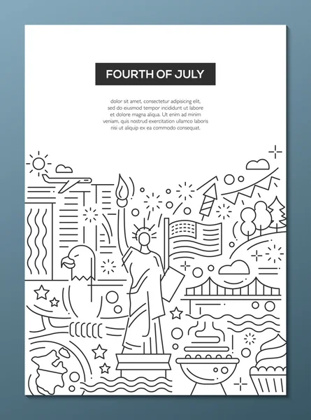 Jour de l'indépendance - modèle de brochure de conception de ligne A4 — Image vectorielle