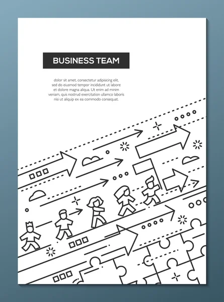 Business Team - lijn brochure poster ontwerpsjabloon A4 — Stockvector