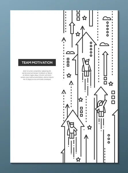 Equipe de negócios - modelo de cartaz de brochura de design de linha A4 —  Vetores de Stock