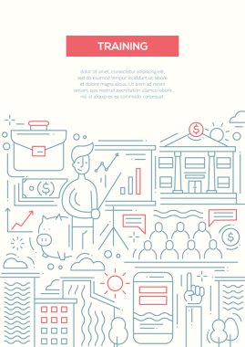 İş eğitim - satırı tasarım broşür poster şablonu A4